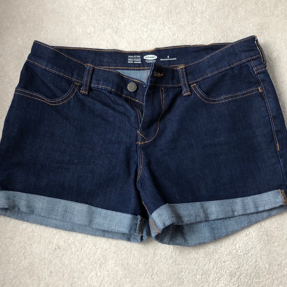 Dark wash shorts